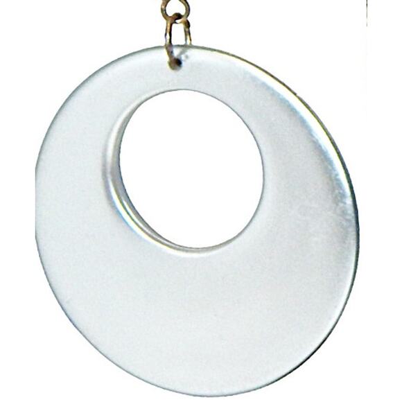 Vintage Shiny Reflective Offset Thick Circle Hoop Earrings - Picture 4 of 7